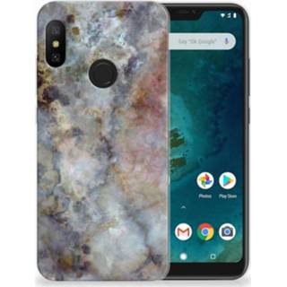 Grijs marmer Xiaomi Mi A2 Lite TPU Hoesje Design 8720091492486