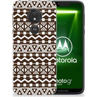 👉 Bruin Motorola Moto G7 Power Uniek TPU Hoesje Aztec Brown 8720091085404