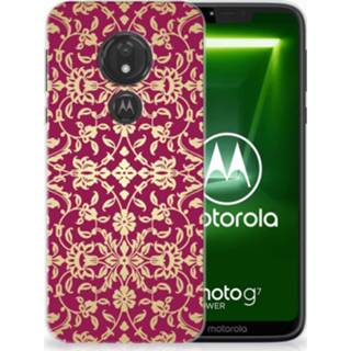 👉 Roze Motorola Moto G7 Power TPU Hoesje Design Barok Pink 8720091207950