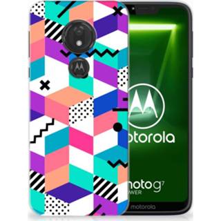 👉 Motorola Moto G7 Power TPU Hoesje Design Blocks Colorful 8720091260047