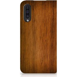 👉 Standcase hout Samsung Galaxy A50 Uniek Hoesje Donker 8720091322844