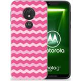 👉 Roze Motorola Moto G7 Power Uniek TPU Hoesje Waves Pink 8720091675315
