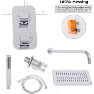 👉 Regendouche chroom Brauer Stuttgart inbouw set 5503C muurarm ?20 cm 8719304124054