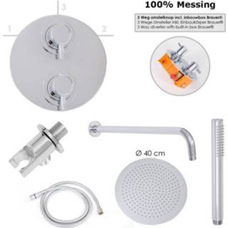 👉 Regendouche Brauer Stuttgart inbouw set 5503E muurarm ?30 cm Chroom