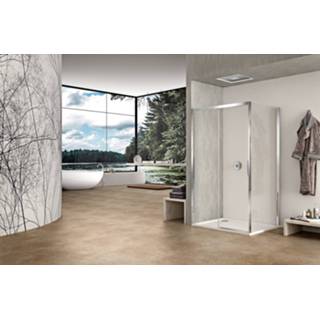 👉 Schuifdeur glas zilver active Duka Natura Sealskin 2-delige 120x195 cm Links Helder Hoogglans profiel 8719401517018