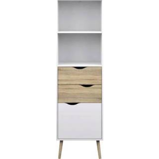 👉 Boeken kast wit modern WitBruin MDF Boekenkast Delta - 50x39x171 cm Leen Bakker 5706887989814