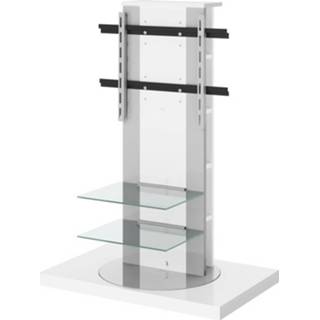 👉 Wit veiligheidsglas glans Tv meubel Roma 2 van 126 cm hoog in hoogglans