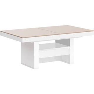 👉 Salontafel wit MDF Hout cappuccino / Eettafel Aversa Lux 120 cm - Hoogglans met