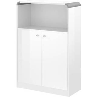 👉 Boekenkast wit MDF Hout glans Murano 118 cm hoog in hoogglans