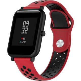 👉 Polsband rood zwart siliconen Dubbele kleur Sport voor Huawei Watch serie 1 18mm (rood-zwart) 8206664985963