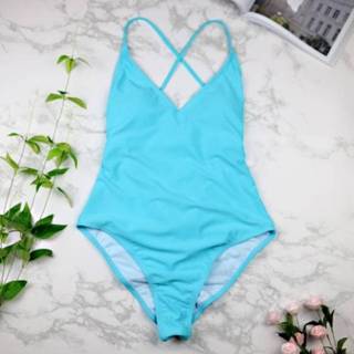 Badpak blauw s vrouwen badmode Sexy hoge gesneden eendelige vrouwelijke Monokini kleur: Lake Blue (S) 8212099120763