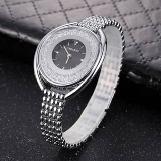 👉 Watch steel vrouwen CAGARNY 6876 waterbestendig Fashion Quartz Wrist with Stainless Band(Silver+Black) 8212099127731