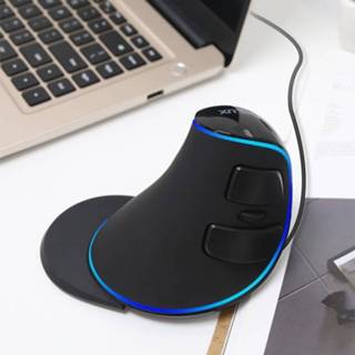 👉 Verticale muis blauwe DELUX M618 Plus bekabelde versie Optical Mouse ergonomische 1600DPI 6922412895385