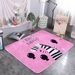 👉 Tapijt polyester antislip Schattig Zebra patroon rechthoekig huishoudelijke Yoga Mat formaat: 200 cm x 150 6922297698682