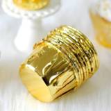 👉 Cupcake goud 50 stuks ronde lamineren Cake Cup Muffin gevallen Chocolade Liner bakken grootte: 6.5 x 5 4 cm (goud) 6922302508227