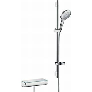 👉 Glijstangset wit s Hansgrohe Raindance Select 90cm - met ShowerTablet thermostaat handdouche 150 3jet wit-chroom 4011097691831