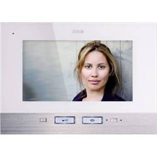 👉 M-e modern-electronics VDV 507 WW Binnenunit voor Video-deurintercom Kabelgebonden 1 gezinswoning Wit, RVS