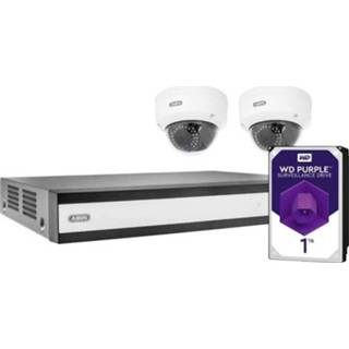 👉 LAN, WiFi IP-Bewakingscamera-set 4-kanaals Met 2 cameras 1920 x 1080 pix 1 TB ABUS TVVR36320D