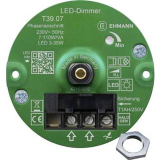 👉 Ehmann 3960c0710ch Dimmer (inbouw) Geschikt voor lampen: LED-lamp, Halogeenlamp, Gloeilamp Wit