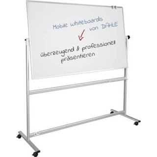 👉 Dahle Mobiel whiteboard (b x h) 100 cm x 150 cm Wit gelakt Draaibaar, Aan beide zijden te gebruiken, Incl. opbergbakje, Incl. wielen
