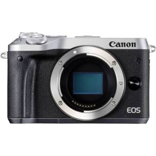 👉 Systeemcamera Canon EOS M6 Behuizing (body) 24.2 Mpix Zilver WiFi, Bluetooth, Full-HD video-opname