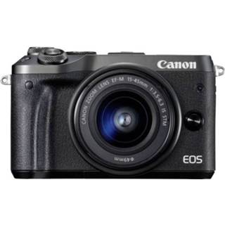 👉 Systeemcamera Canon EOS M6 Incl. EF-M 15-45 mm IS STM 24.2 Mpix Zwart WiFi, Bluetooth, Full-HD video-opname