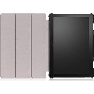 👉 Stand flip hoes zwart kunstleer 3-Vouw sleepcover - Lenovo Tab P10 9145425566982