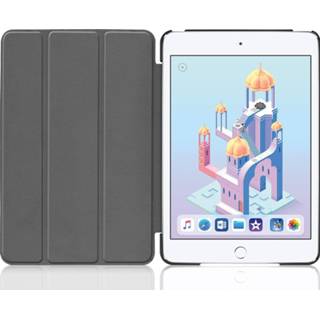 👉 Stand flip hoes zwart kunstleer 3-Vouw sleepcover - iPad Mini 5 9145425566883