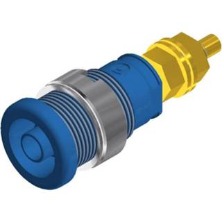 👉 SKS Hirschmann SEB 2600 G M4 Veiligheids-labconnector, female Bus, inbouw verticaal Stift-Ã: 4 mm Blauw 1 stuks