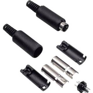 👉 BKL Electronic 0204005 Miniatuur-DIN-connector Stekker, recht Aantal polen: 7 Zwart 1 stuks