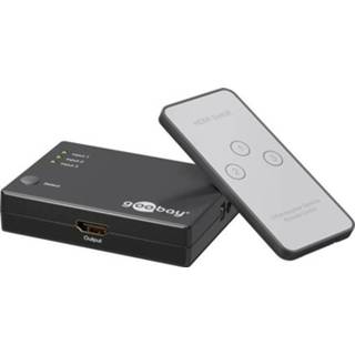 👉 Goobay 58981 3 poorten HDMI-switch Met afstandsbediening, Met status-LEDs 1920 x 1080 pix