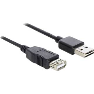 👉 Delock USB 2.0 Aansluitkabel [1x USB-A 2.0 stekker - 1x USB 2.0 bus A] 1 m Zwart Stekker past op beide manieren, Vergulde steekcontacten, UL gecertificeerd