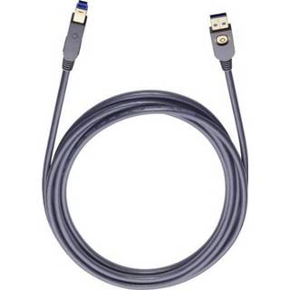 👉 Zwart Oehlbach USB 3.0 Aansluitkabel [1x stekker A - 1x B] 3 m Vergulde steekcontacten 4003635092217