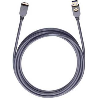 👉 Zwart Oehlbach USB 3.0 Aansluitkabel [1x stekker A - 1x Micro-USB B] 7.5 m Vergulde steekcontacten 4003635092330