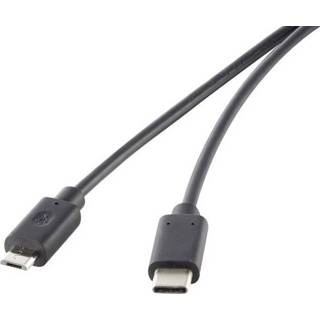 👉 Zwart Renkforce USB 2.0 Aansluitkabel [1x USB-C stekker - 1x Micro-USB B] 0.5 m Vergulde steekcontacten 4016139090399
