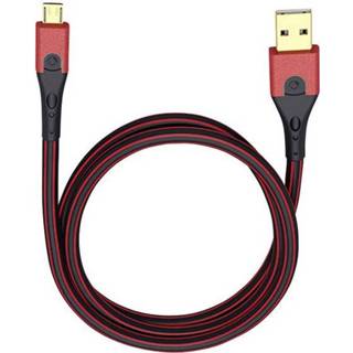 👉 USB 2.0 Aansluitkabel [1x USB-A 2.0 stekker - 1x Micro-USB 2.0 stekker B] 1 m Rood/zwart Vergulde steekcontacten Oehlbach USB Evolution Micro