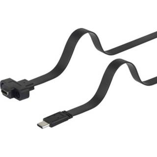 👉 Renkforce USB 3.1 (gen. 2) Verlengkabel [1x USB-C stekker - 1x USB-C bus] 0.50 m Zwart Schroefbaar, Zeer flexibel