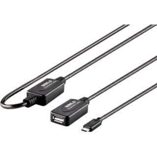 👉 USB 2.0 actief Verlengkabel [1x USB-C stekker - 1x USB 2.0 bus A] 7.5 m Zwart Vergulde steekcontacten Renkforce