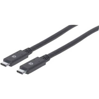 👉 Zwart mannen Manhattan USB 3.1 (gen. 1) Aansluitkabel [1x 3.0 stekker C - 1x C] 2 m 766623354905