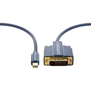 👉 Clicktronic DisplayPort / DVI Aansluitkabel [1x Mini-DisplayPort stekker - 1x DVI-stekker 24+1-polig] 1 m Blauw