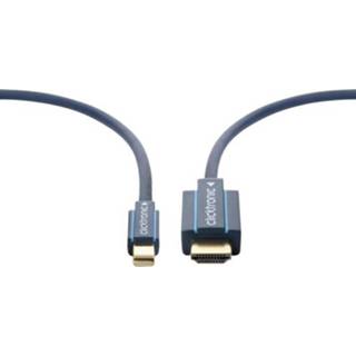 👉 Display Port blauw Clicktronic DisplayPort / HDMI Aansluitkabel [1x Mini-DisplayPort stekker - 1x HDMI-stekker] 5 m 4040849707452