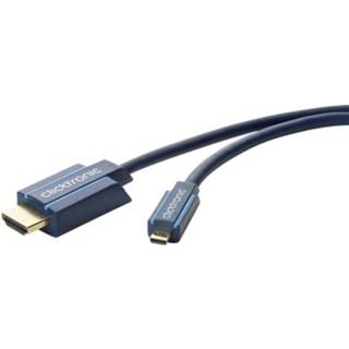👉 Clicktronic HDMI Aansluitkabel [1x HDMI-stekker - 1x HDMI-stekker D micro] 2 m Blauw