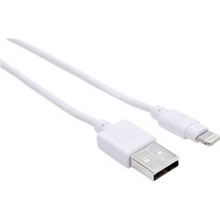 👉 Manhattan iPad/iPhone/iPod Datakabel/Laadkabel [1x USB-A 2.0 stekker - 1x Apple dock-stekker Lightning] 1.8 m Wit