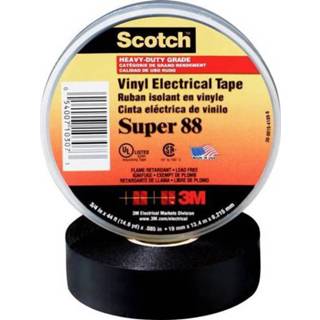 👉 Isolatie tape zwart 3M SUPER88-19X20-B Isolatietape Scotch (l x b) 20 m 19 mm 1 rollen 51128611814 360000989065