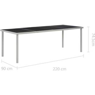 👉 Terrastafel zwart staal active Tuintafel 220x90x74,5 cm 8718475716433