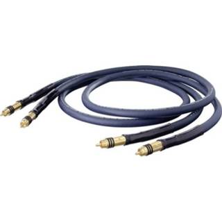 👉 Cinch Audio Aansluitkabel [2x Cinch-stekker - 2x Cinch-stekker] 0.50 m Blauw Vergulde steekcontacten Oehlbach XXL® Series 1