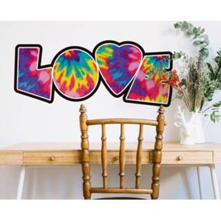 👉 Muursticker nederlands love tie dye kleurvol