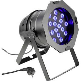👉 Cameo PAR 64 CAN TRI 3W BS LED PAR-schijnwerper Energielabel: LED (A++ - E) Aantal LEDs: 18 x 3 W Zwart
