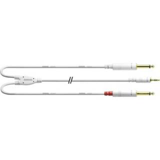 👉 Adapterkabel wit Audio [1x Jackplug male 3.5 mm - 2x 6.3 mm] 1.50 m Cordial 4250197639026