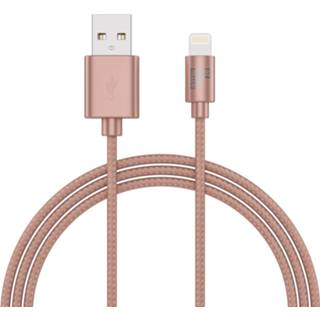 👉 Rose goud BeHello Charge and Synch Cable Lightning 1m Braided Gold - BeHell 8719323122543